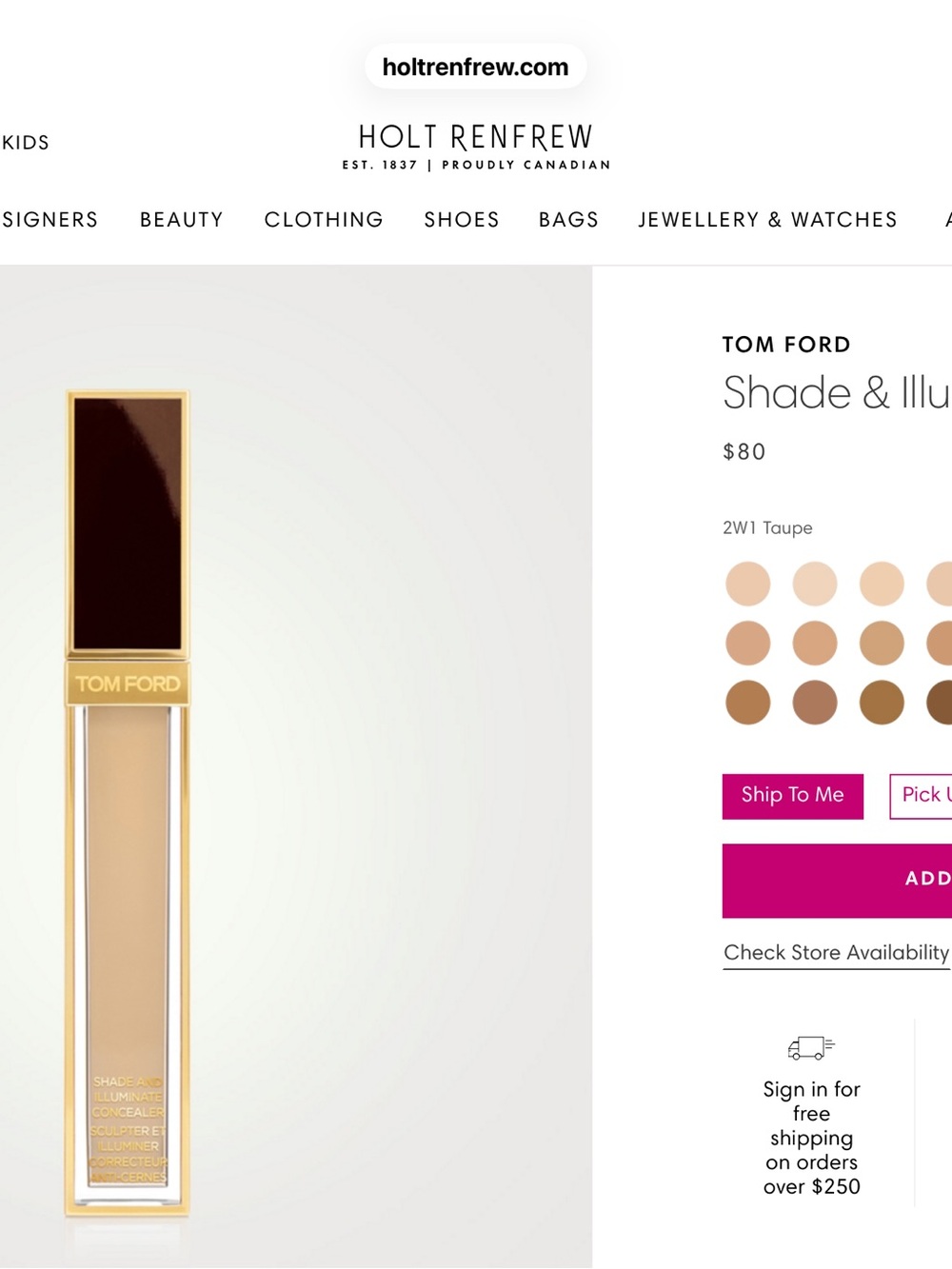 Tom Ford Shade & Illuminating Concealer in 2W1 Taupe 5.4ml